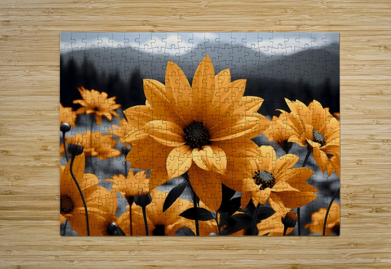 Fleurs Du Crepuscule - Flowers Of Dusk - Evening Floral Art Prints Savage Art Prints Puzzle printing