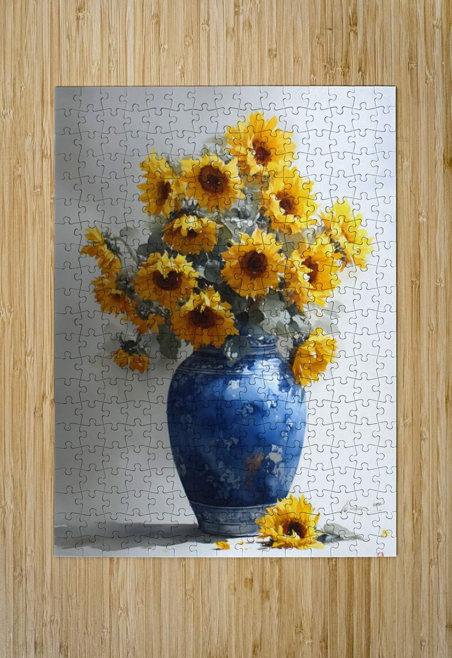 Eclat De Tournesols - Burst Of Sunflowers - Sunflower Vase Art Prints Savage Art Prints Puzzle printing