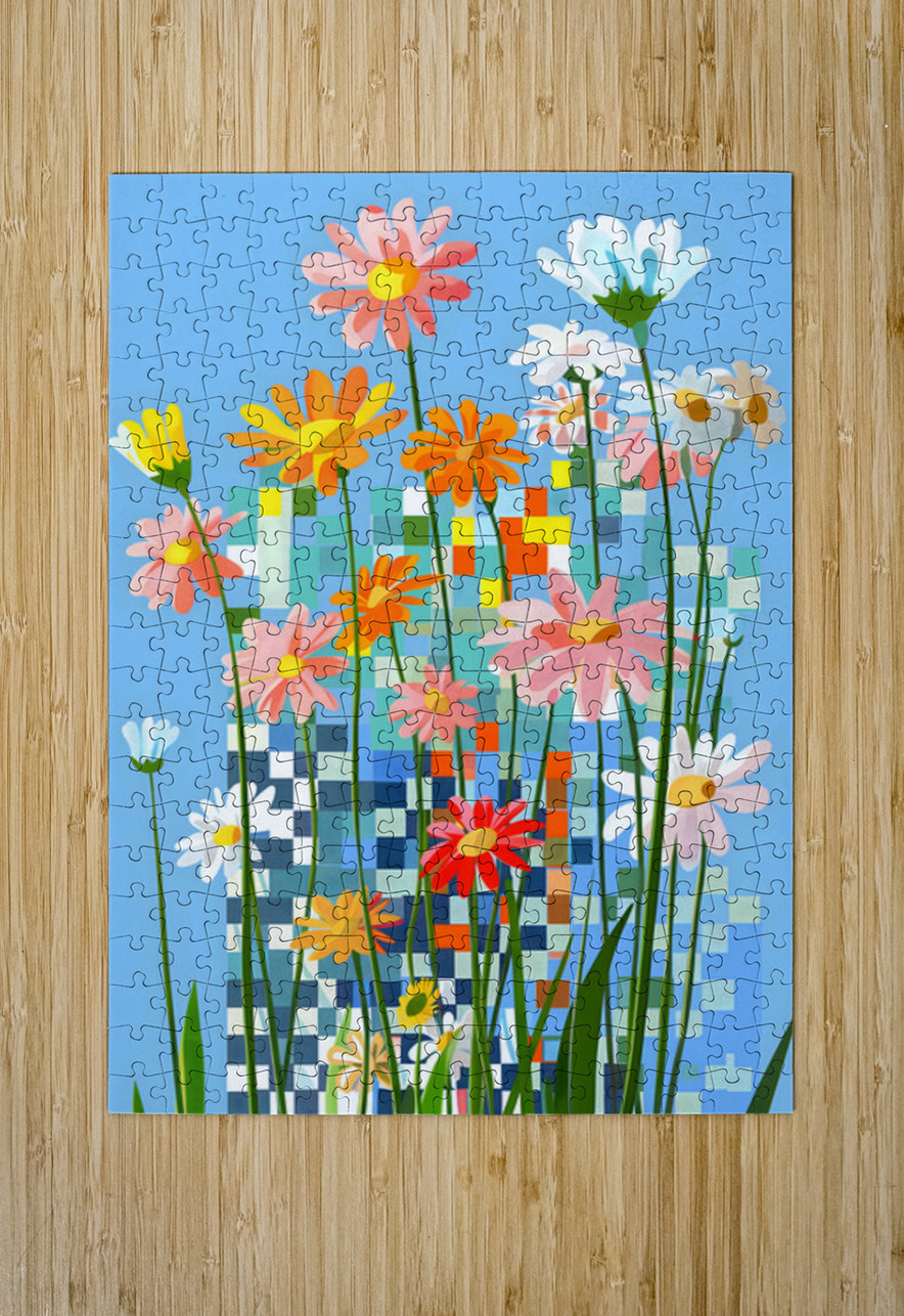 Fleurs En Pixels - Flowers In Pixels - Digital Floral Art Prints Savage Art Prints Puzzle printing