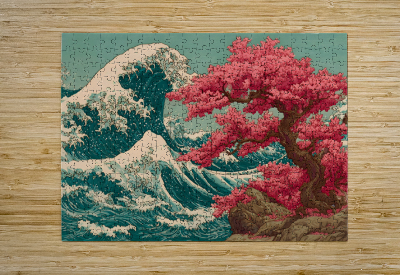 Arashi No Naka No Haru 嵐の中の春 - Spring Within The Storm - Japanese Cherry Blossom Art Prints Savage Art Prints Puzzle printing