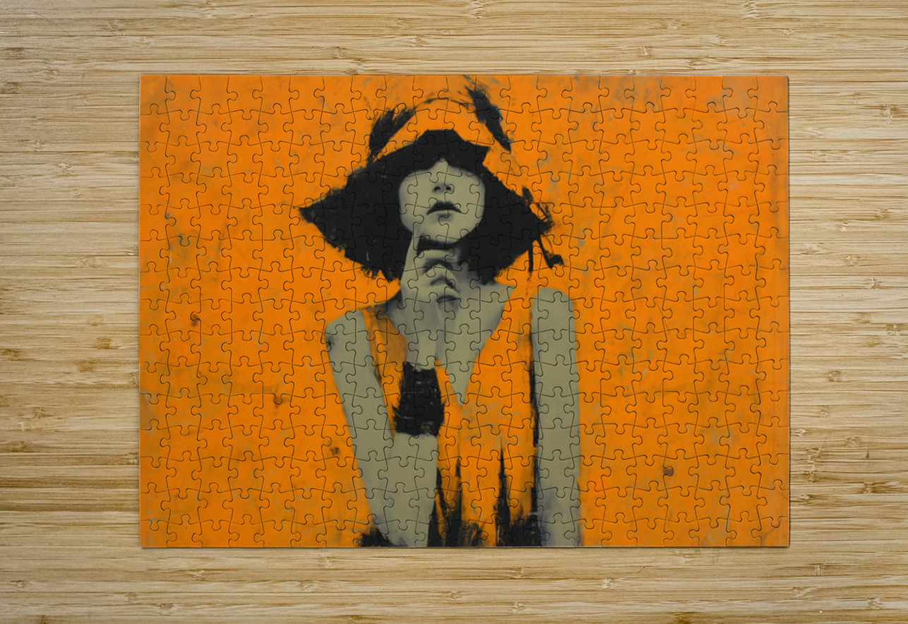 In the Orange Shadow – Vintage Fashion Art Print Savage Art Prints Puzzle printing