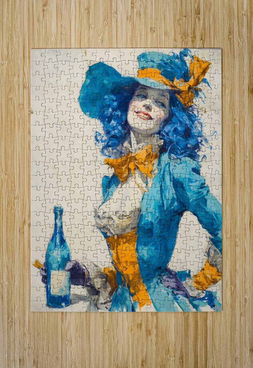 Sonrisa de Champan – Champagne Smile Vintage Poster Art Print Savage Art Prints Puzzle printing