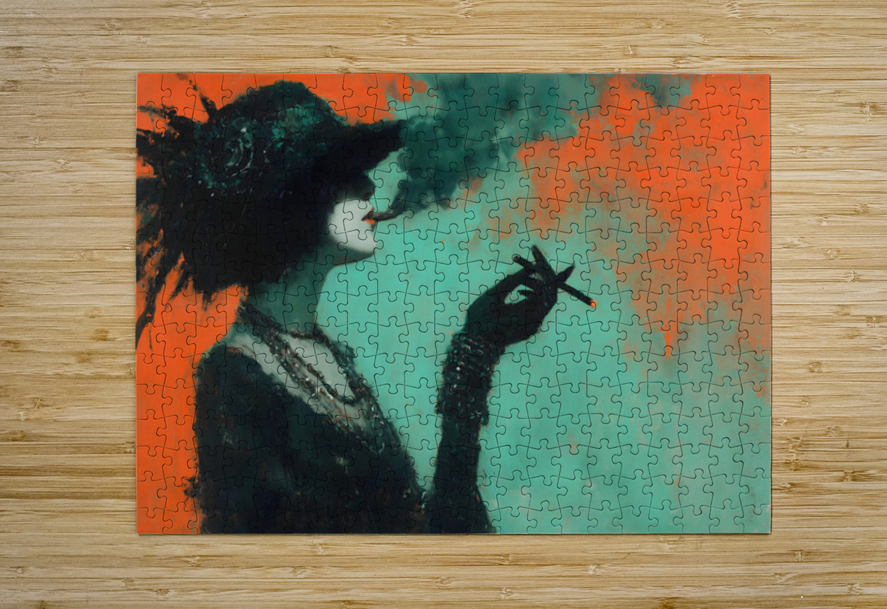 Sous le Chapeau Noir – Beneath the Black Hat Vintage Poster Art Print Savage Art Prints Puzzle printing