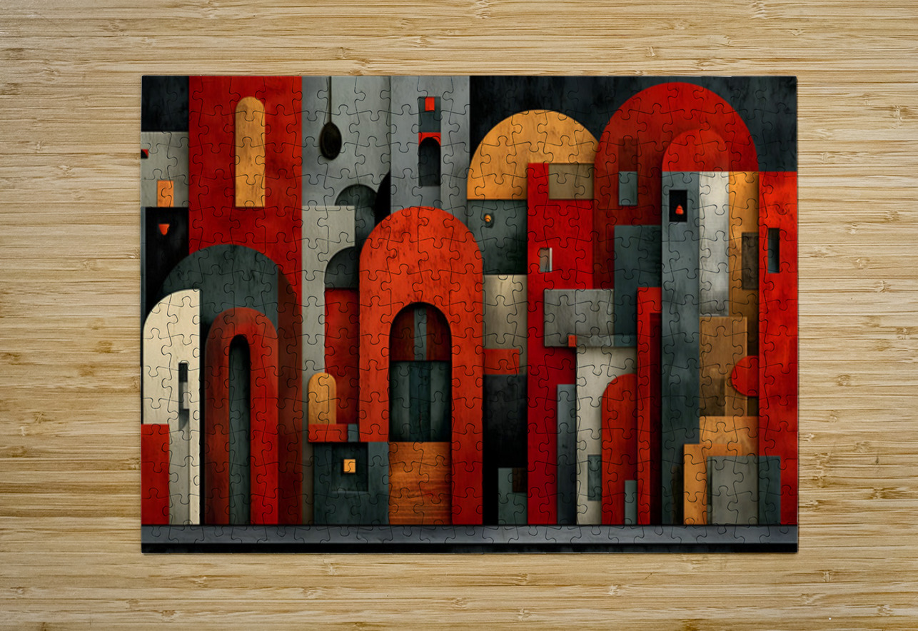 Modern Blocks – Architectural Abstraction Art Print Savage Art Prints Puzzle printing