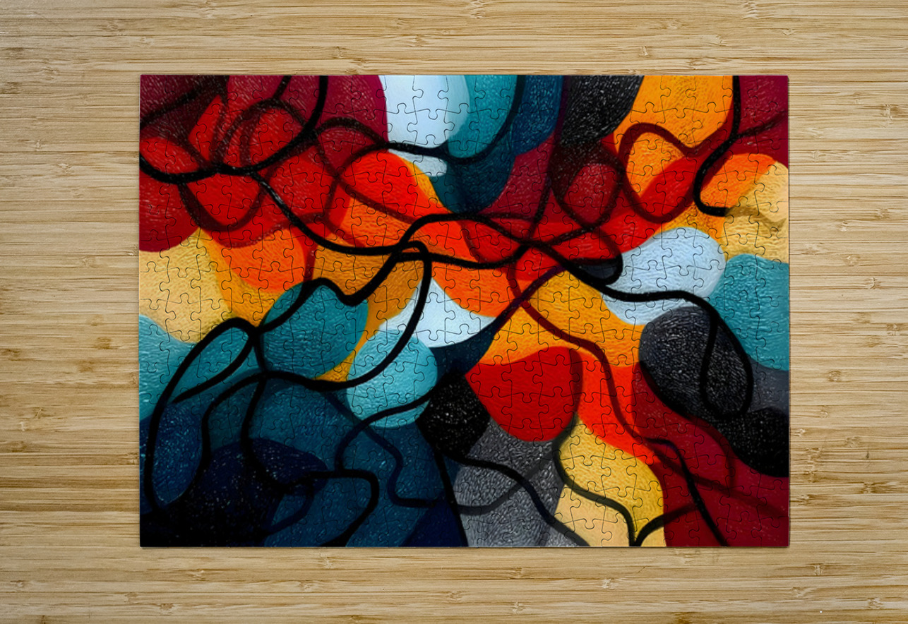 Stained-Glass Sunset – Mosaic Geometry Art Print Savage Art Prints Puzzle printing