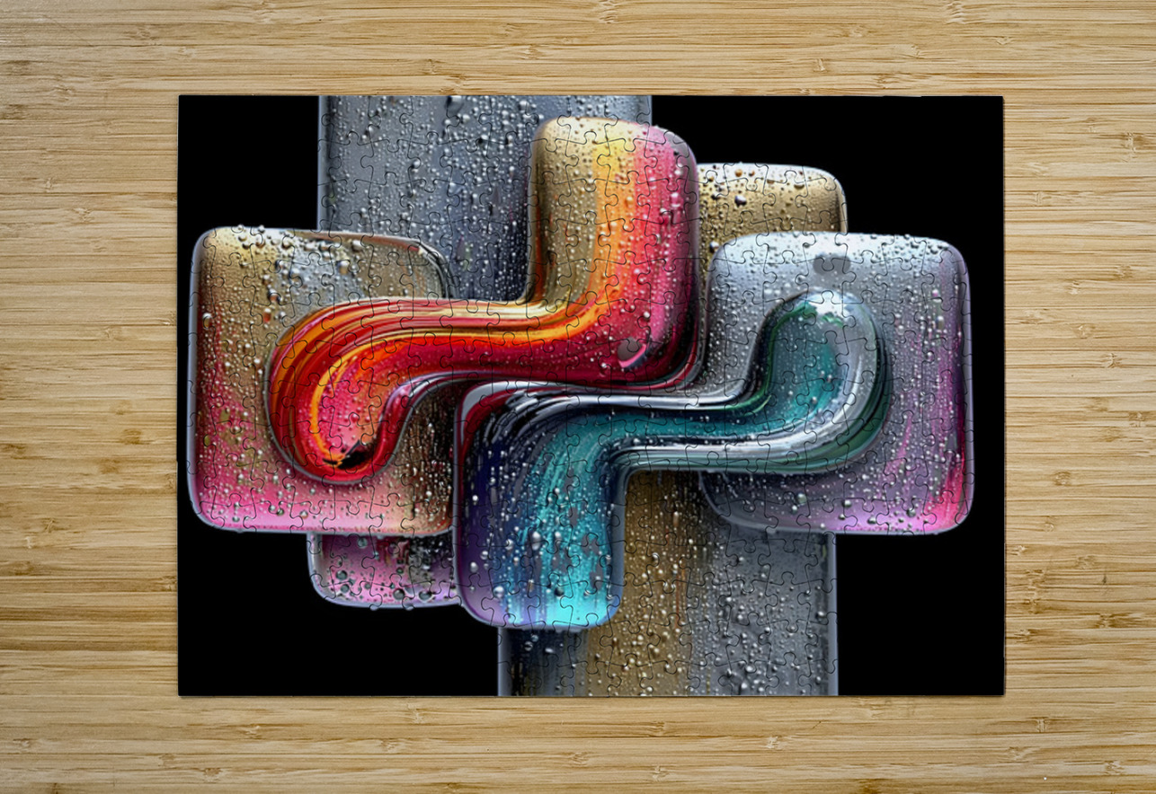 Puzzle Links – Interlocking Color Blocks Print Savage Art Prints Puzzle printing