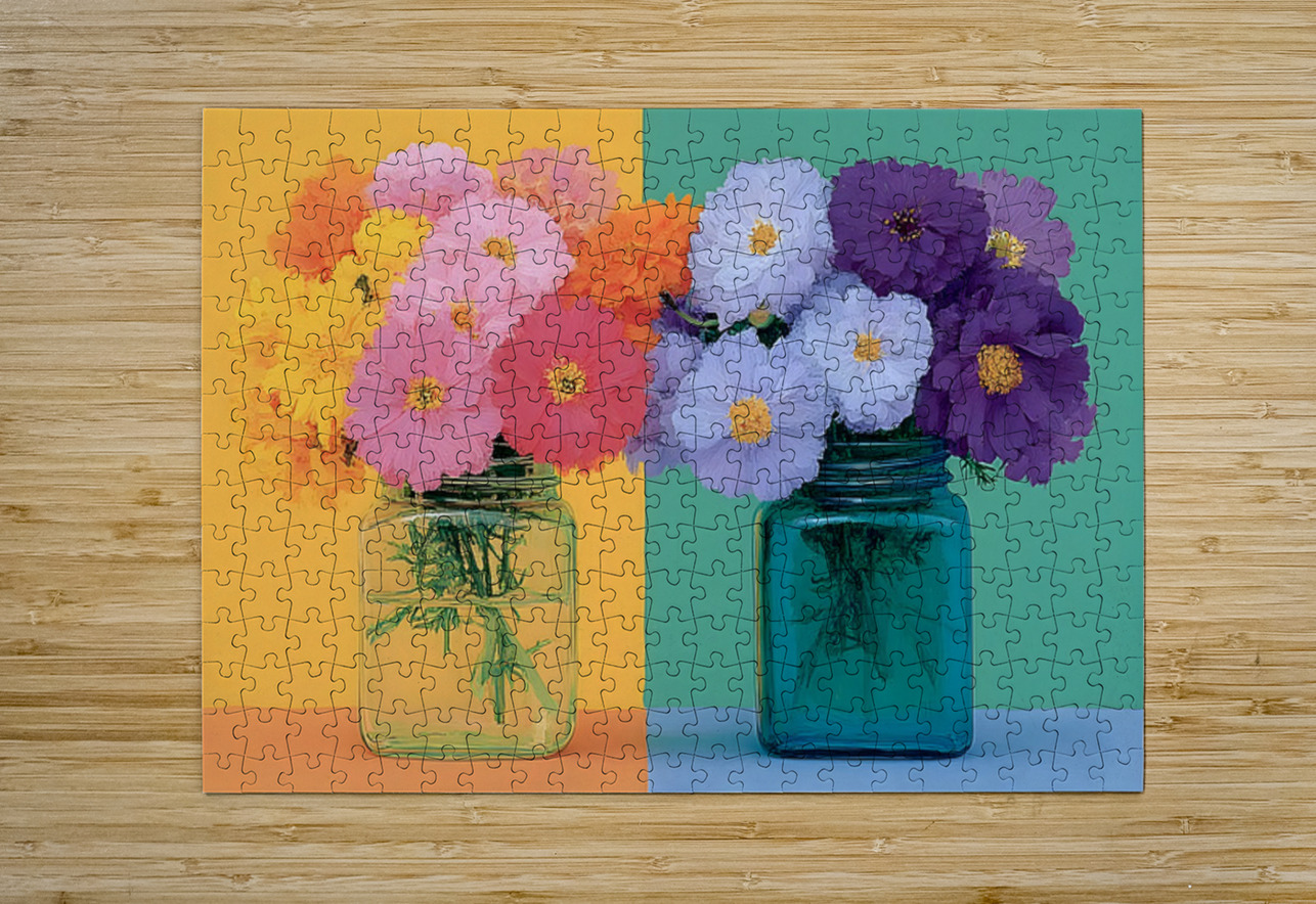 Sunny Duo – Pastel Pop Bouquet Print Savage Art Prints Puzzle printing