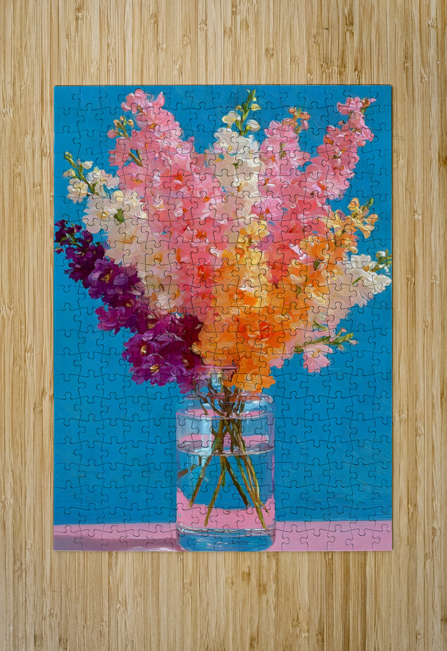 Flowers in a Clear Vase – Still Life Print Savage Art Prints Puzzle printing