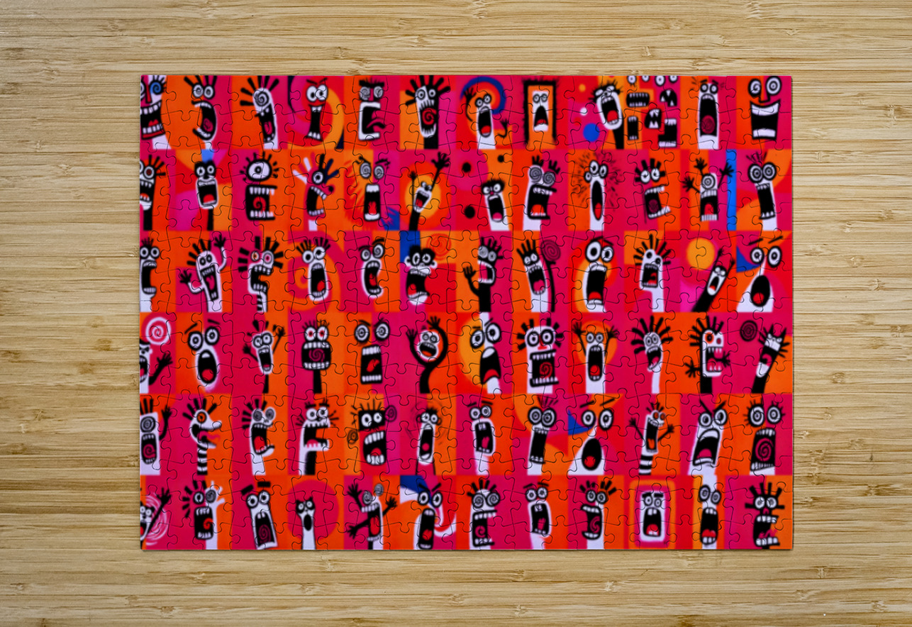 Wall of Screams – Pop Art Faces Print Savage Art Prints Puzzle printing