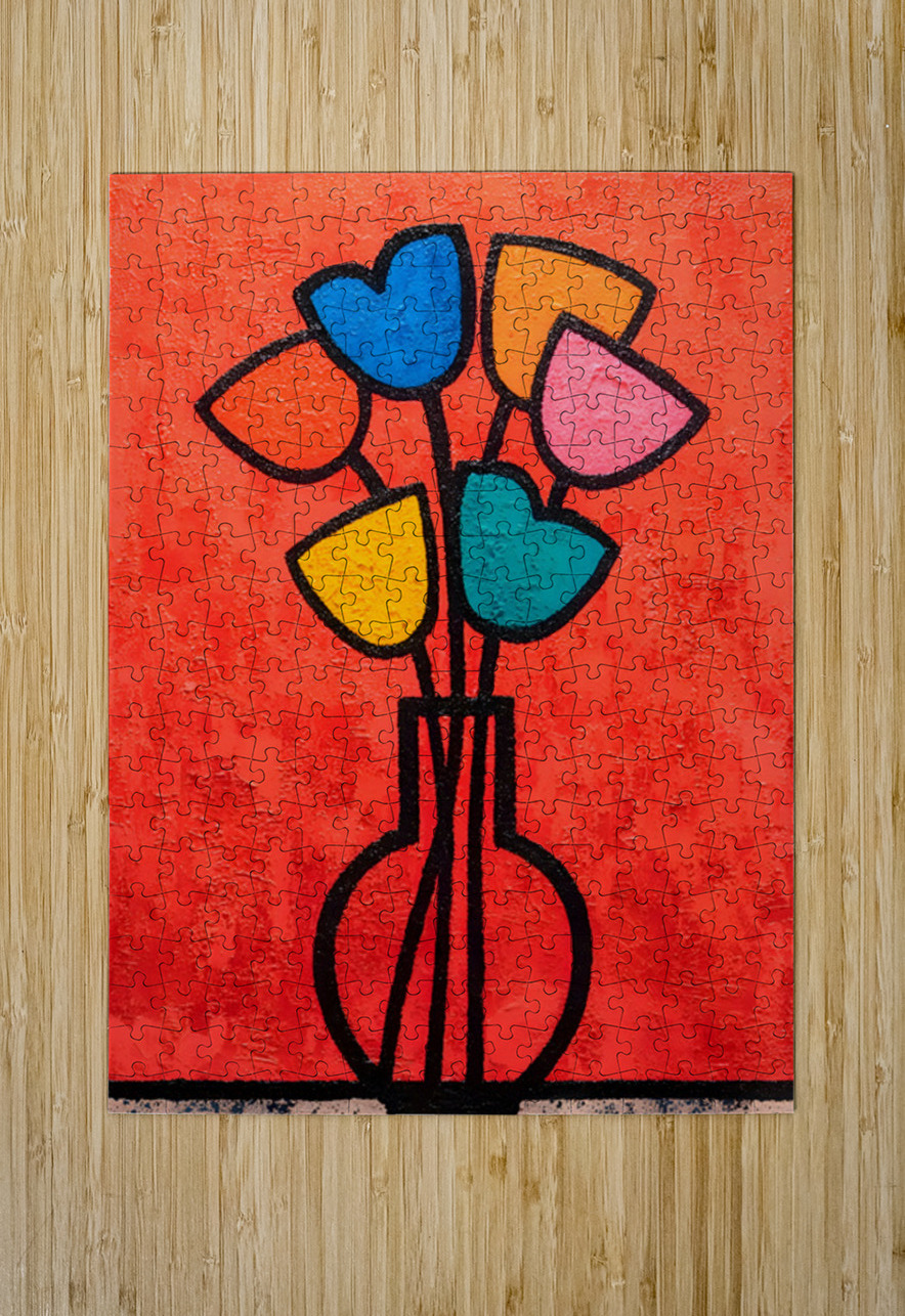 Tulip Pop – Retro Floral Outline Print Savage Art Prints Puzzle printing