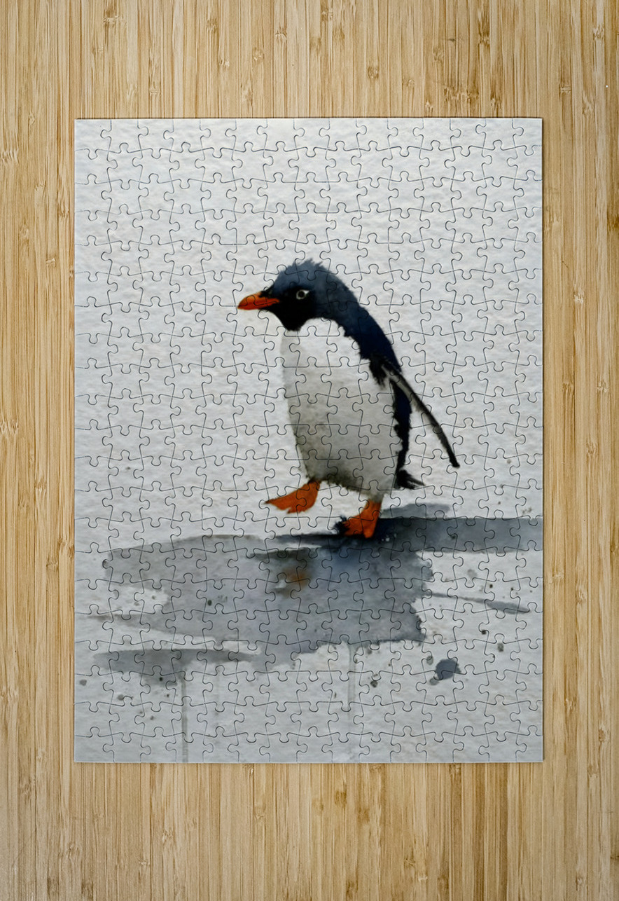 Watercolor Wanderer – Penguin Print Savage Art Prints Puzzle printing