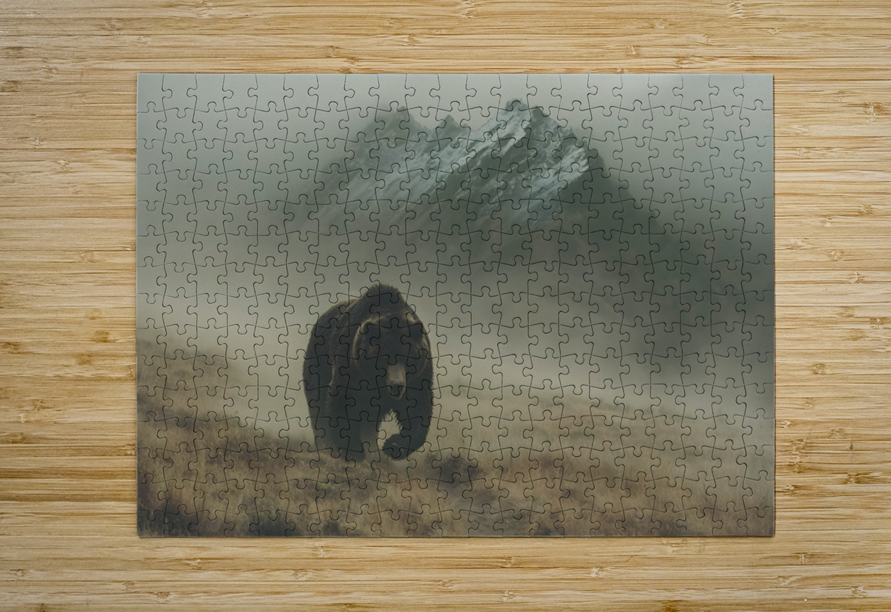 Spirit of the North – Grizzly in the Mist Print Savage Art Prints Puzzle printing