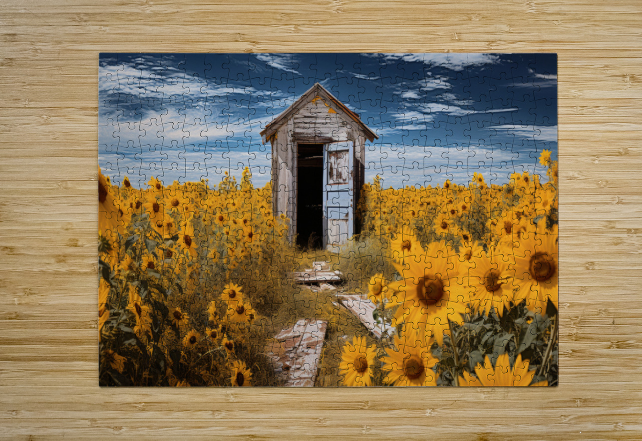 Shed - Sunflower Field Cottage Art Prints Savage Art Prints Puzzle printing