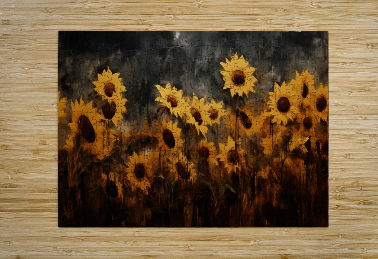 Sunkissed - Golden Sunflower Art Prints Savage Art Prints Puzzle printing