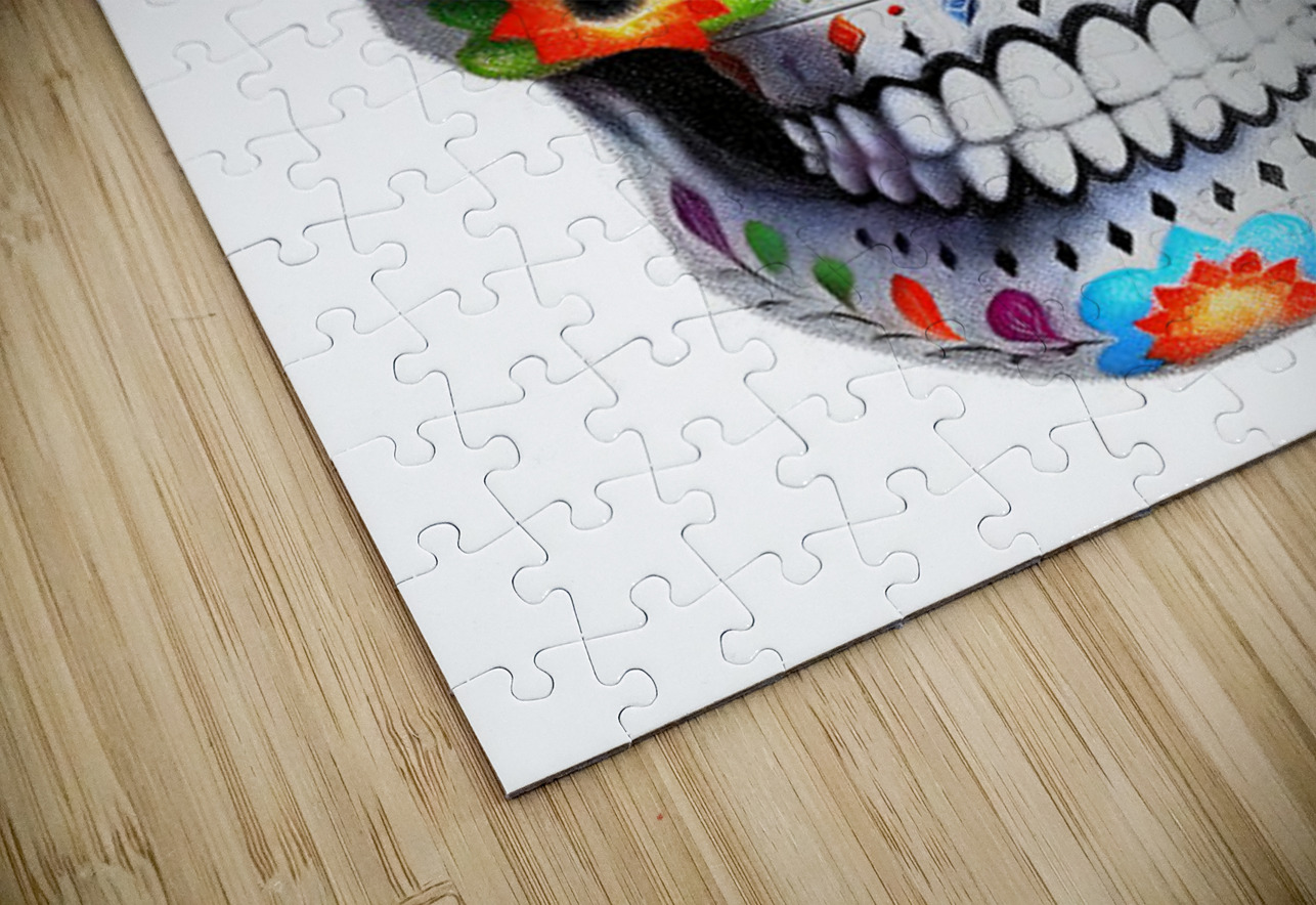 Calavera Del Arcoiris - Rainbow Skull - Dia de los Muertos Art Prints Savage Art Prints Puzzle