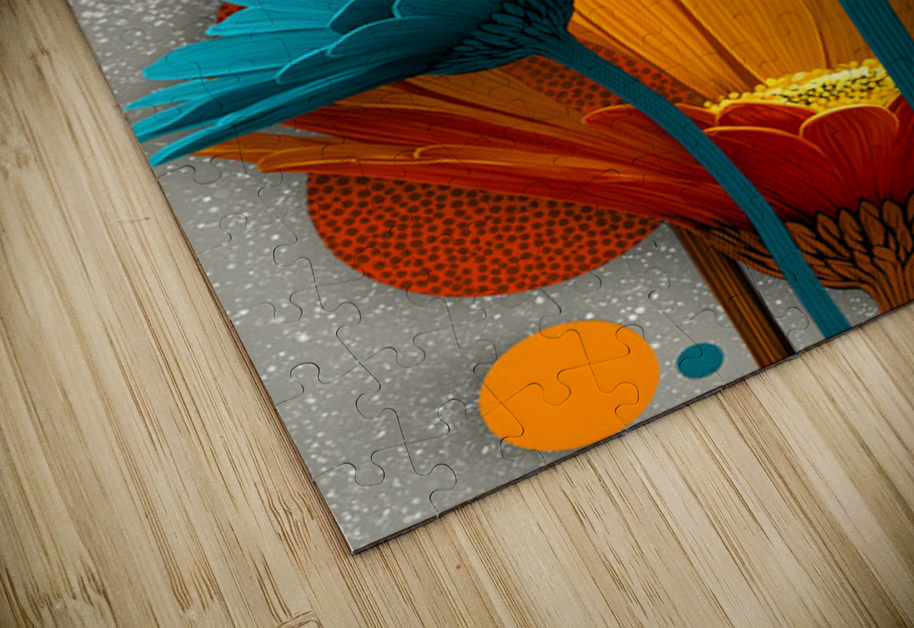 Atomic Petals – Modern Floral Art Print Savage Art Prints Puzzle