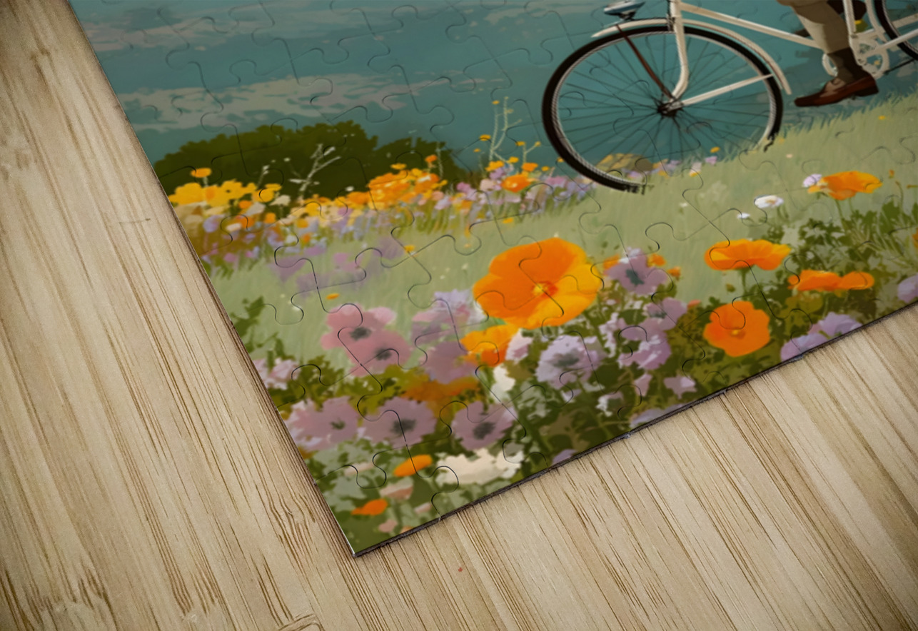 The Elegant Cyclist – Vintage Cycling Poster Art Print Savage Art Prints Puzzle