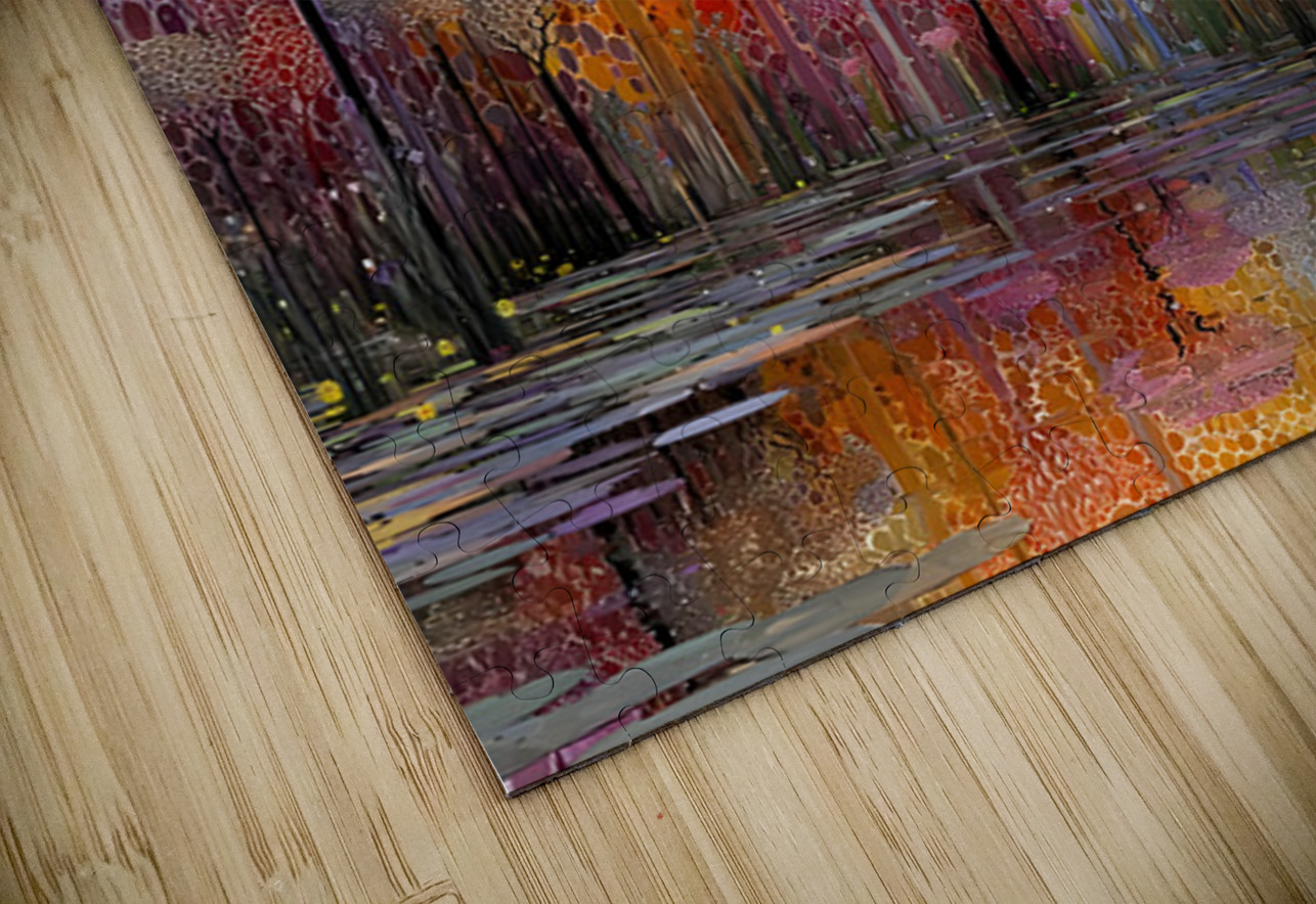 Lilywood Twilight – Mosaic Forest Reflection Print Savage Art Prints Puzzle