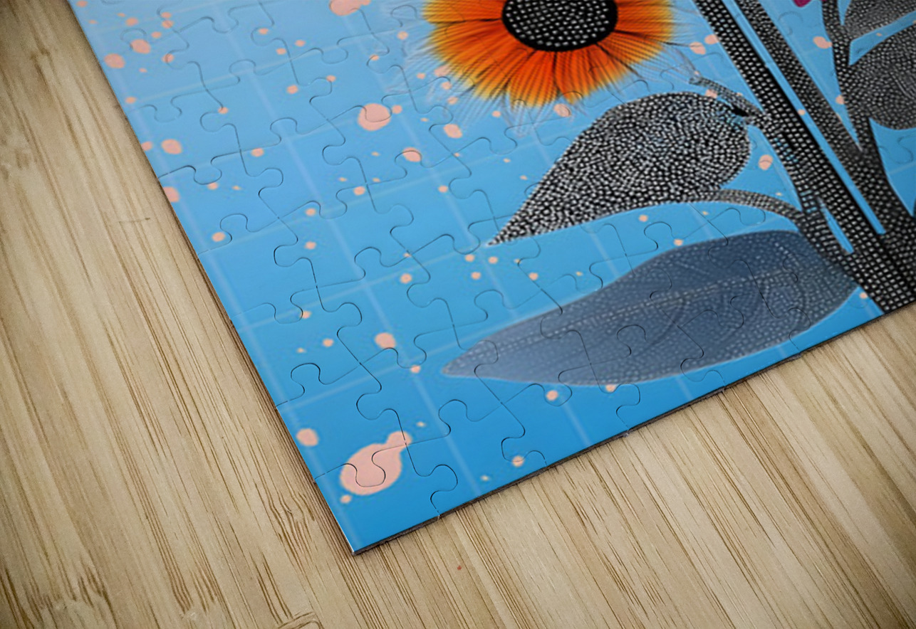 Orbiting Sunflowers – Modern Pop Botanical Print Savage Art Prints Puzzle