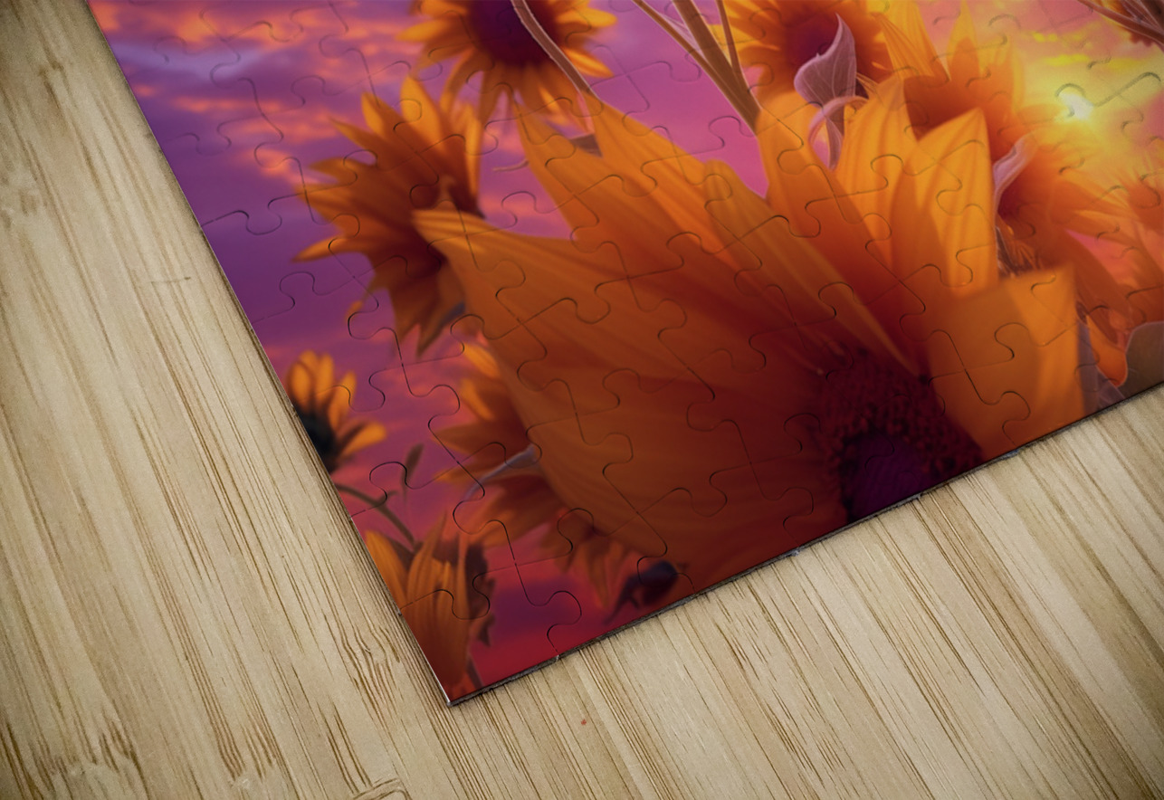 Sunrise Blooms – Sunflowers in the Morning Light Print Savage Art Prints Puzzle