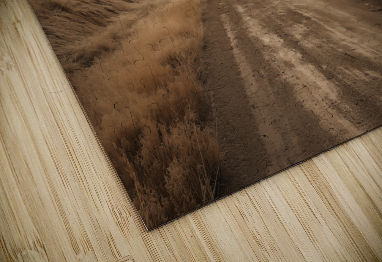 The Long Road Home – Sepia Countryside Landscape Print Savage Art Prints Puzzle