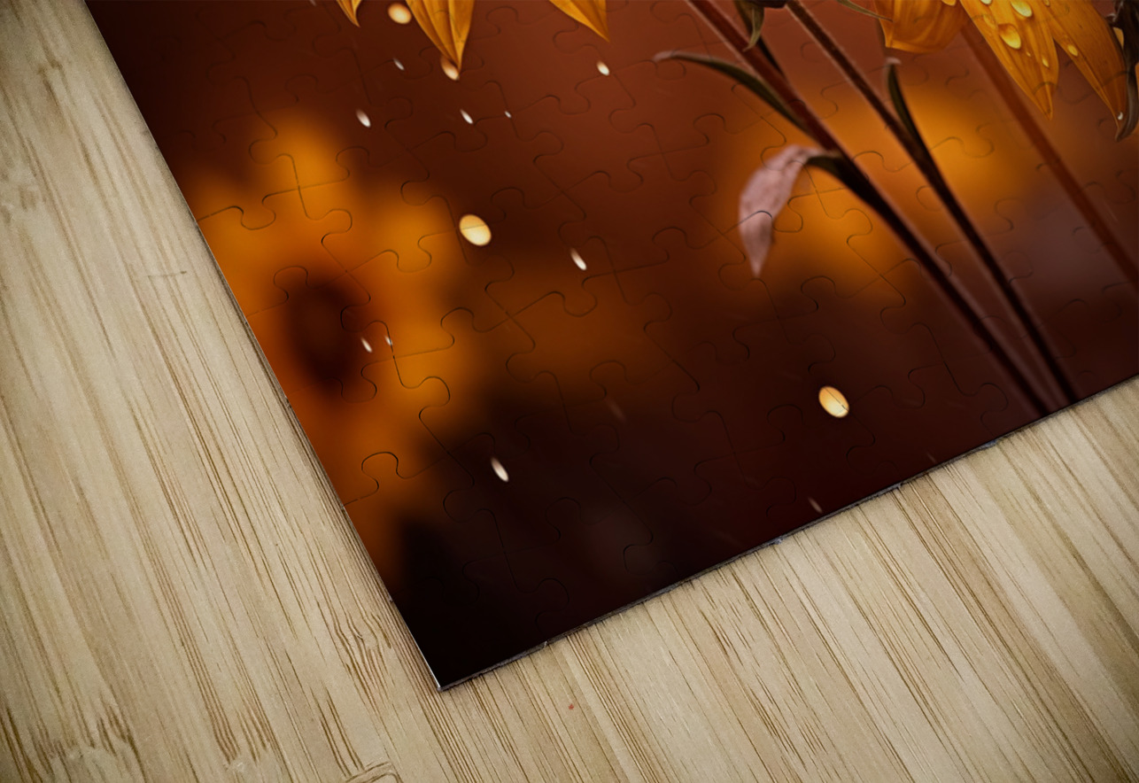 Golden Hour Daisies – Warm Botanical Art Print Savage Art Prints Puzzle