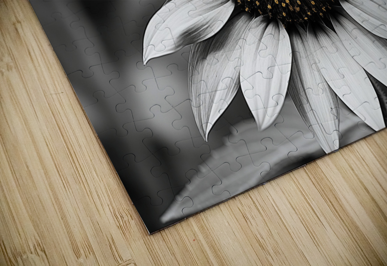 Flawless – Black & White Sunflower Art Print Savage Art Prints Puzzle
