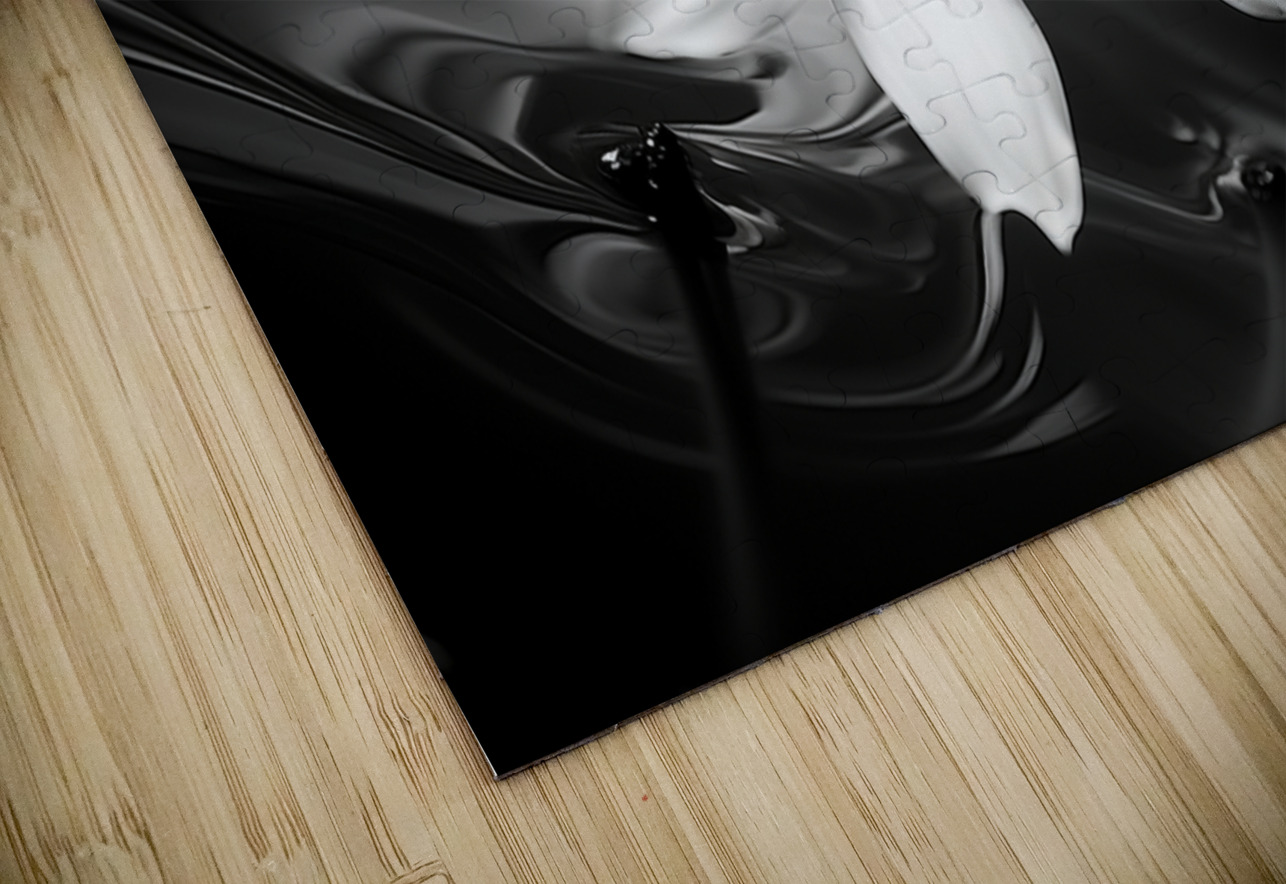 Eclipsed in Bloom – Monochrome Floral Art Print Savage Art Prints Puzzle