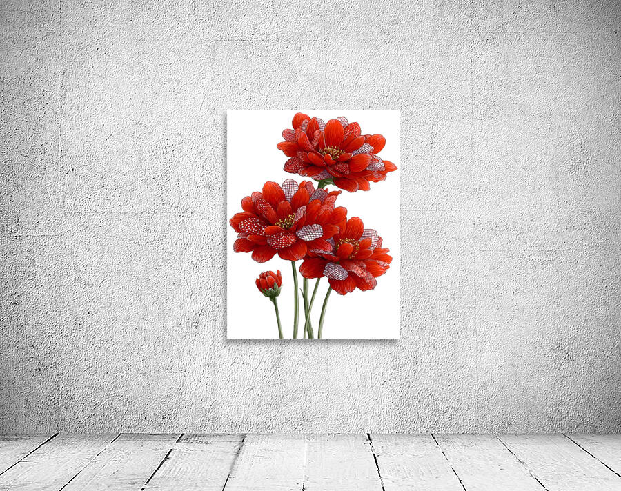 Plaid Botanica 29 - Modern Floral Art Prints Wall Preview