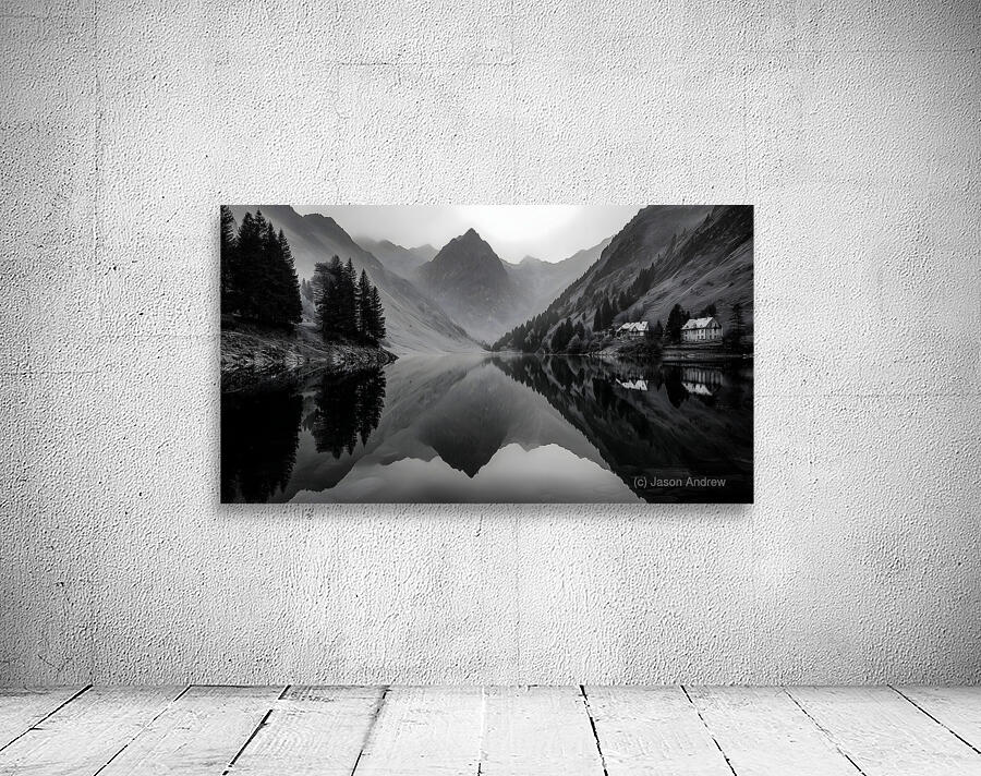 The Mirror Of Solitude - Monochrome Landscape Art Prints Wall Preview