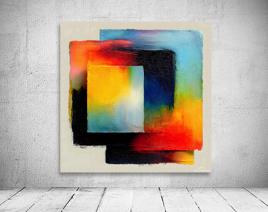 Chromatic Blocks II  – Patchwork Abstract Print Wall Preview