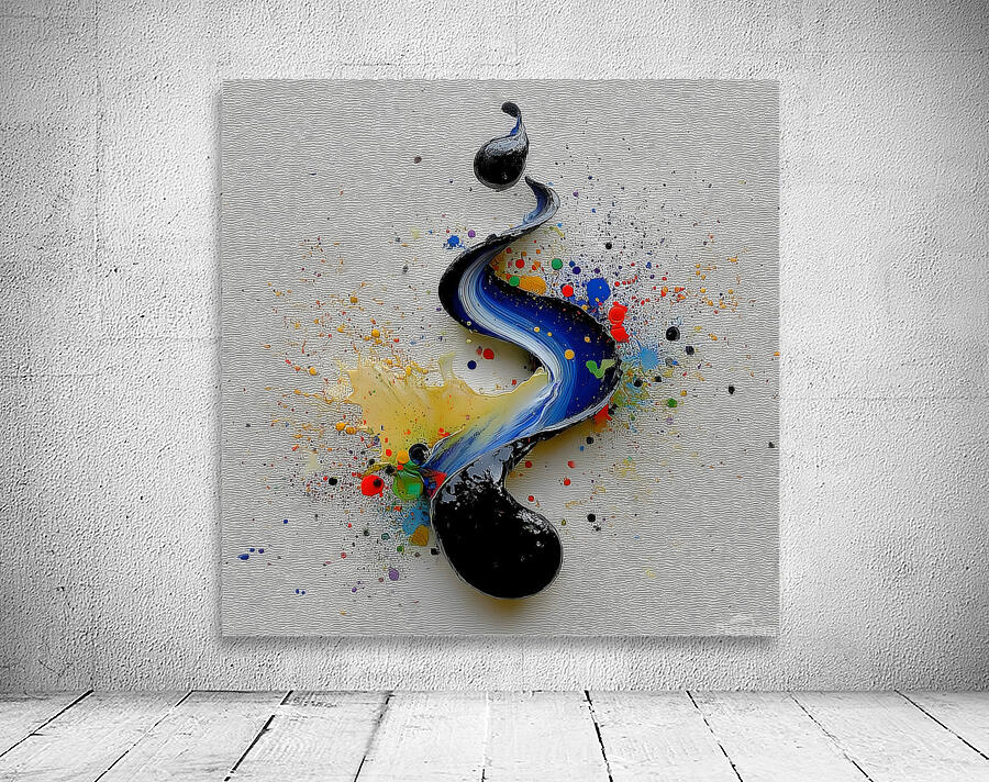 Neon Comet – Drip & Splatter Abstract Print Wall Preview