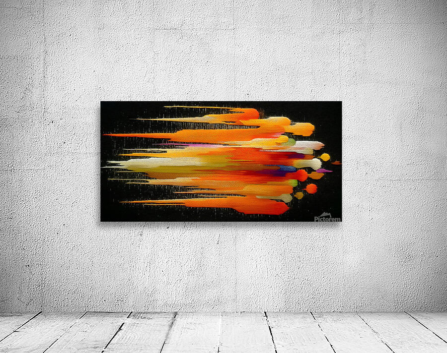 Sonic Strata – Horizontal Streaks Abstract Print Wall Preview
