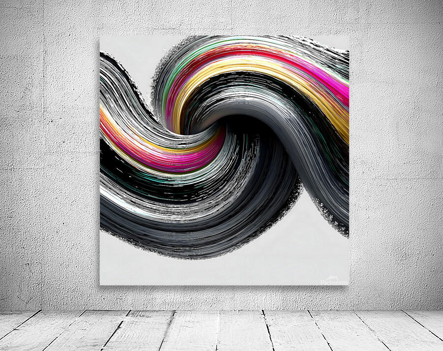 Chromatic Helix – Color-Twist Abstract Print Wall Preview