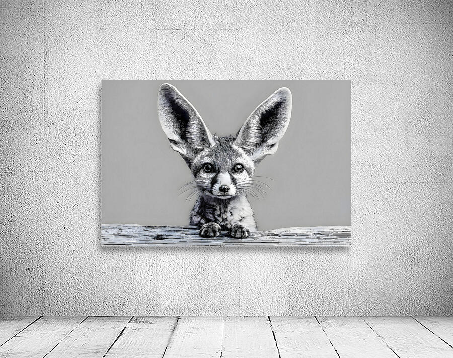 Loud and Clear – Fennec Fox Portrait Print Wall Preview