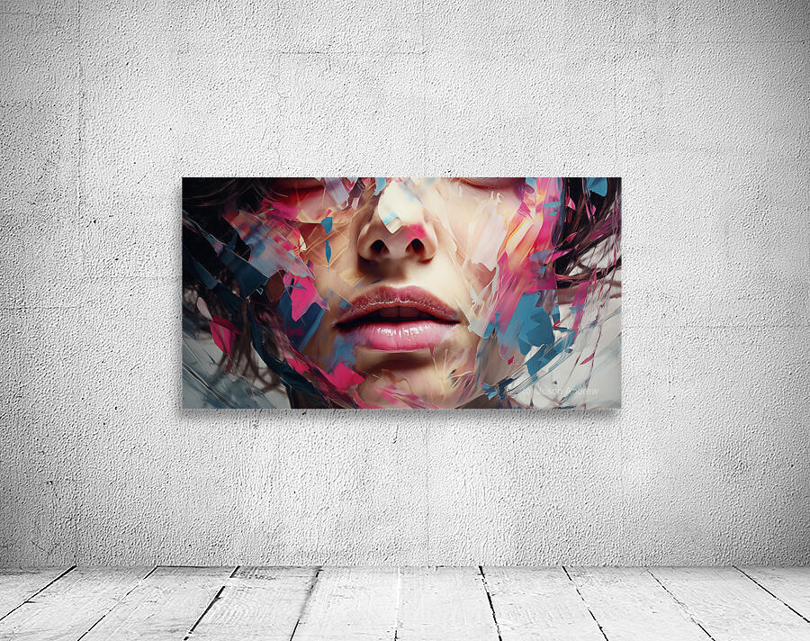 Fractured Grace – Abstract Portrait in Color Print Wall Preview