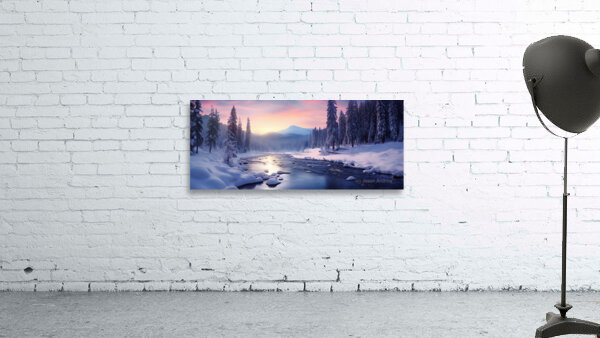 Solstice River – Winter Twilight Landscape Print Wall Preview