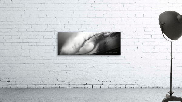 Vortex of Foam – Black & White Wave Print Wall Preview