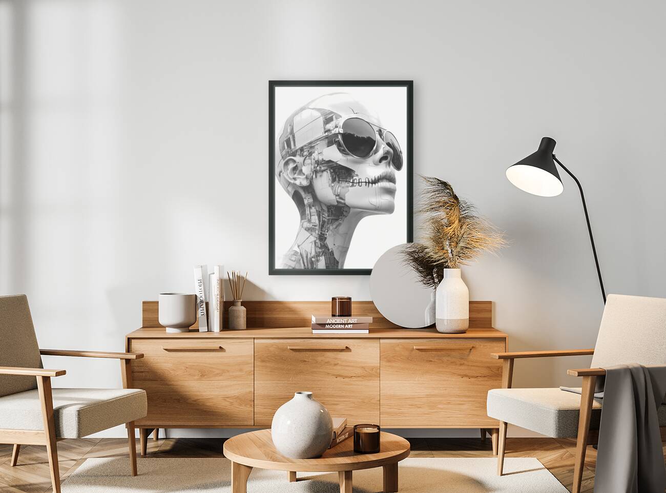 Echoes of Escher - Surreal Skull Line Art Prints Reproduction