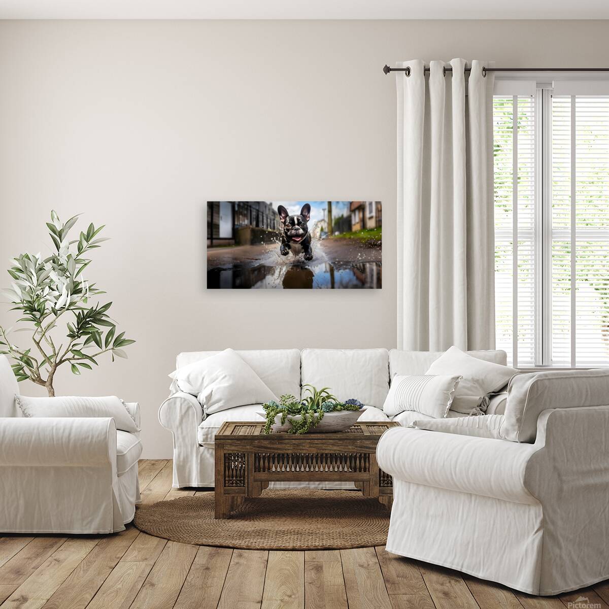 Joy Unleashed - French Bulldog Splash Art Prints Reproduction