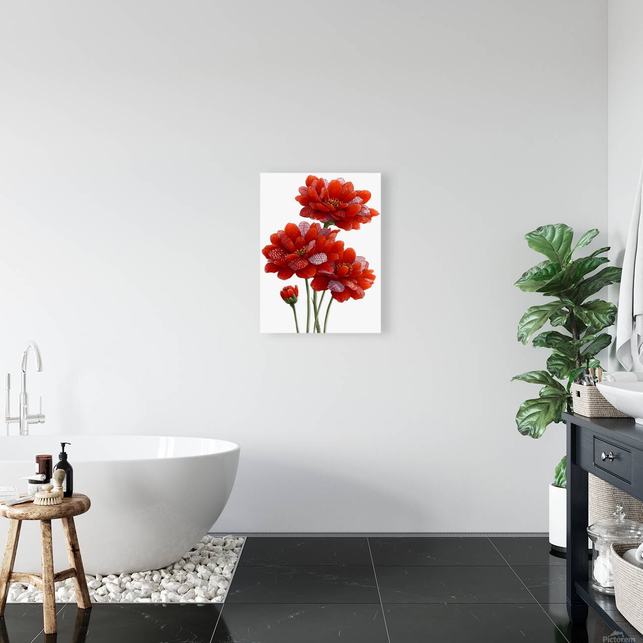 Plaid Botanica 29 - Modern Floral Art Prints Reproduction