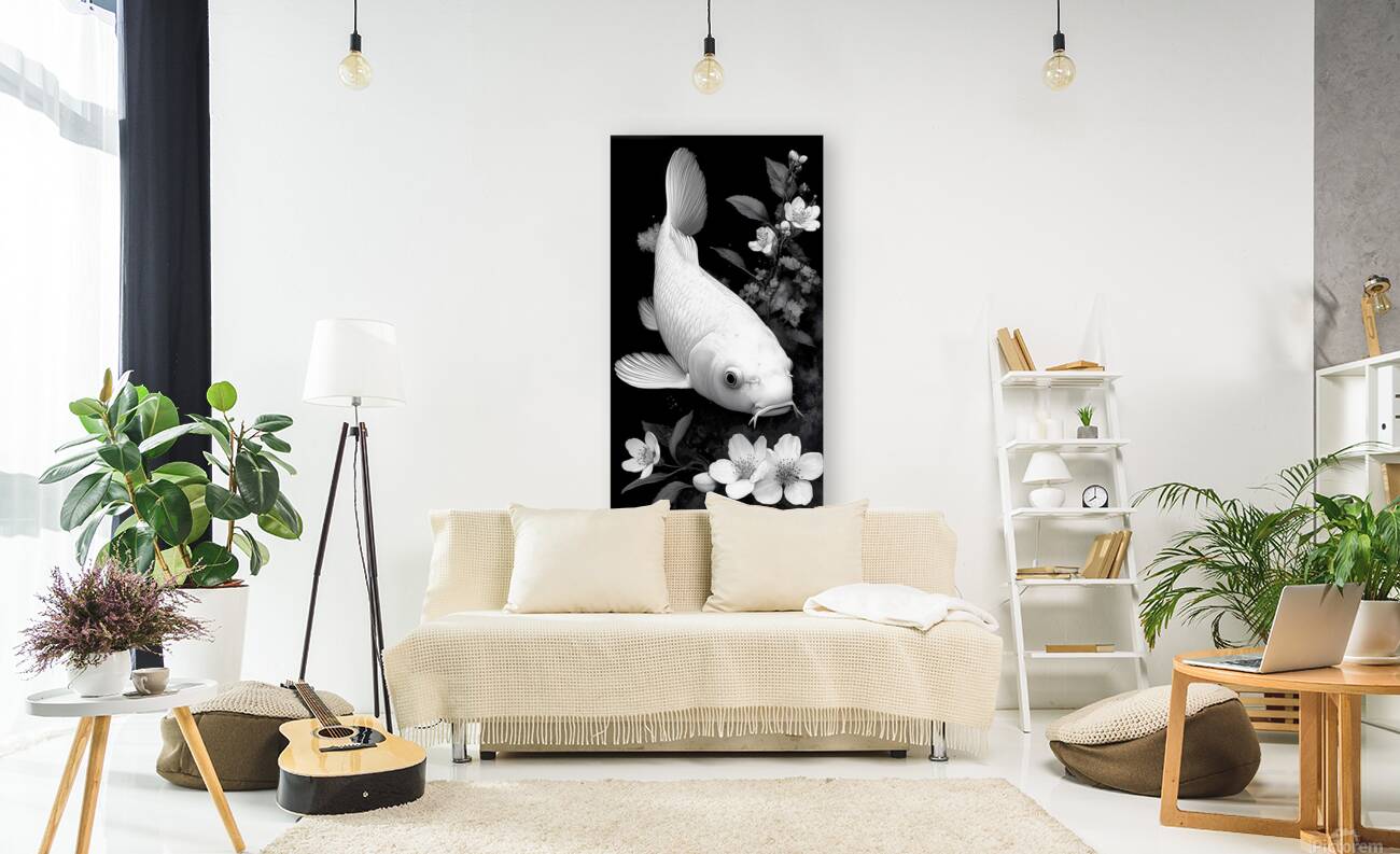 Purachina Ogon No Ketto プラチナ黄金の血統 - Platinum Ogon Bloodline - Japanese Koi Art Prints Reproduction