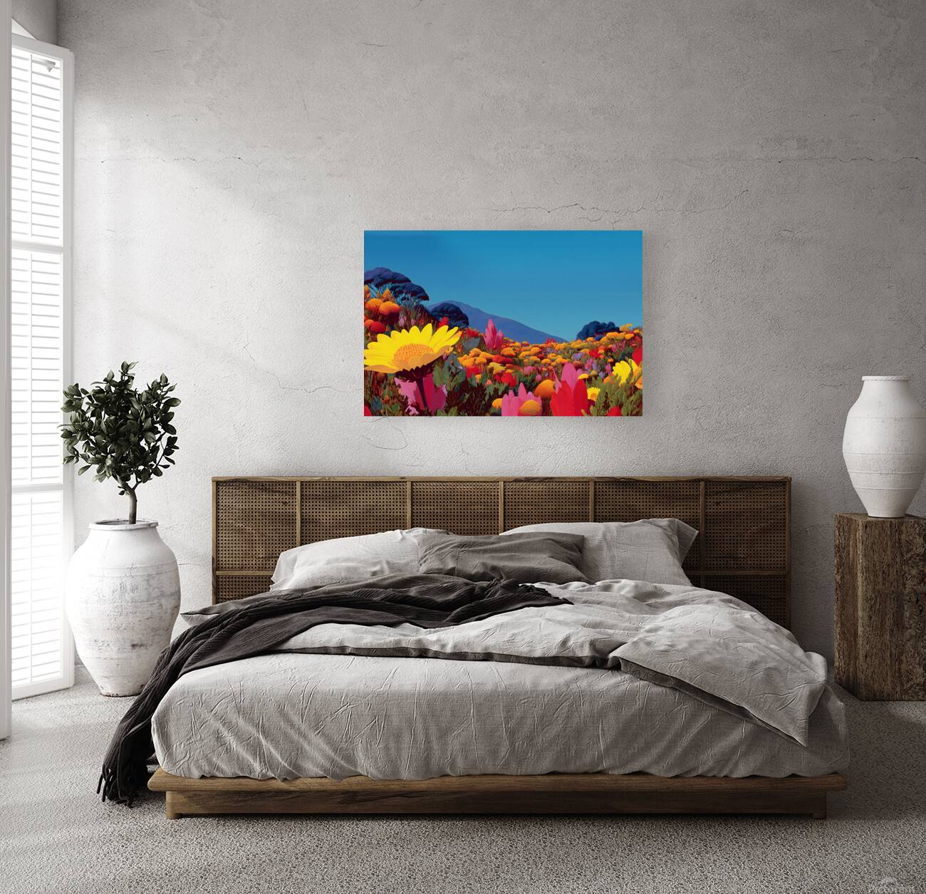 Radiant Bloom – Floral Landscape Art Print Reproduction