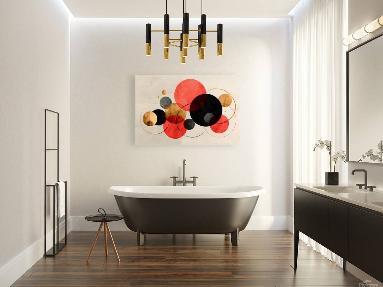 Celestial Orbits – Minimalist Geometry Art Print Reproduction