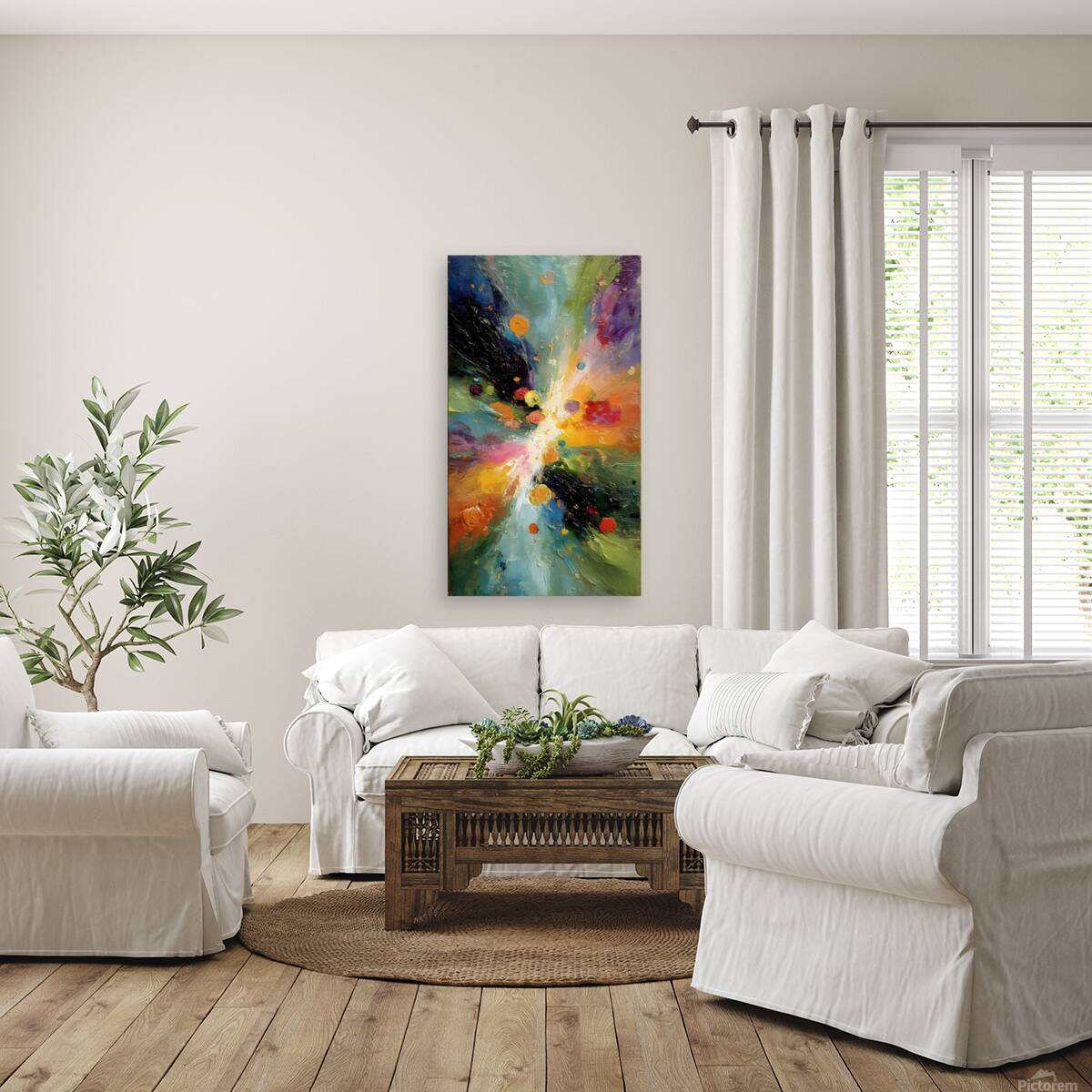 Stellar Bloom – Color Burst Abstract Print Reproduction