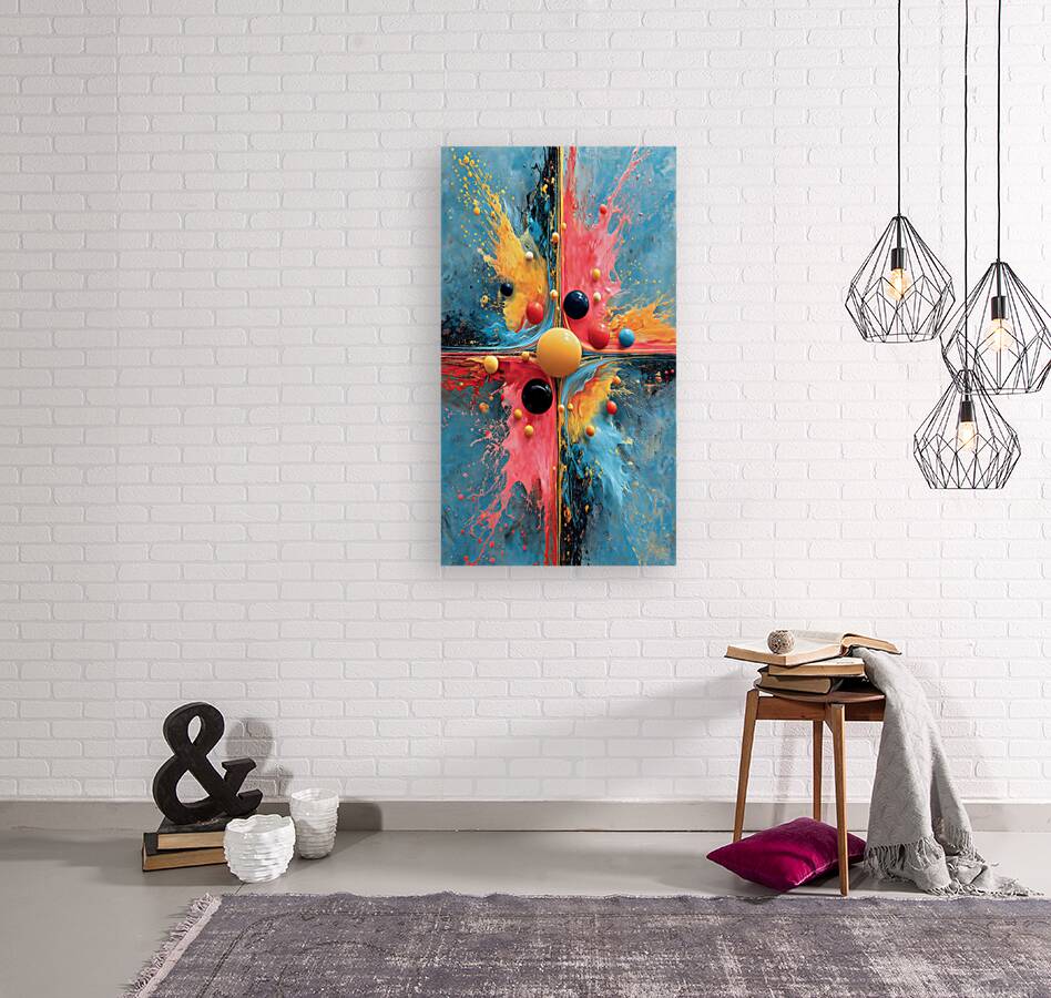 Quadrant Burst – Color Collision Abstract Print Reproduction