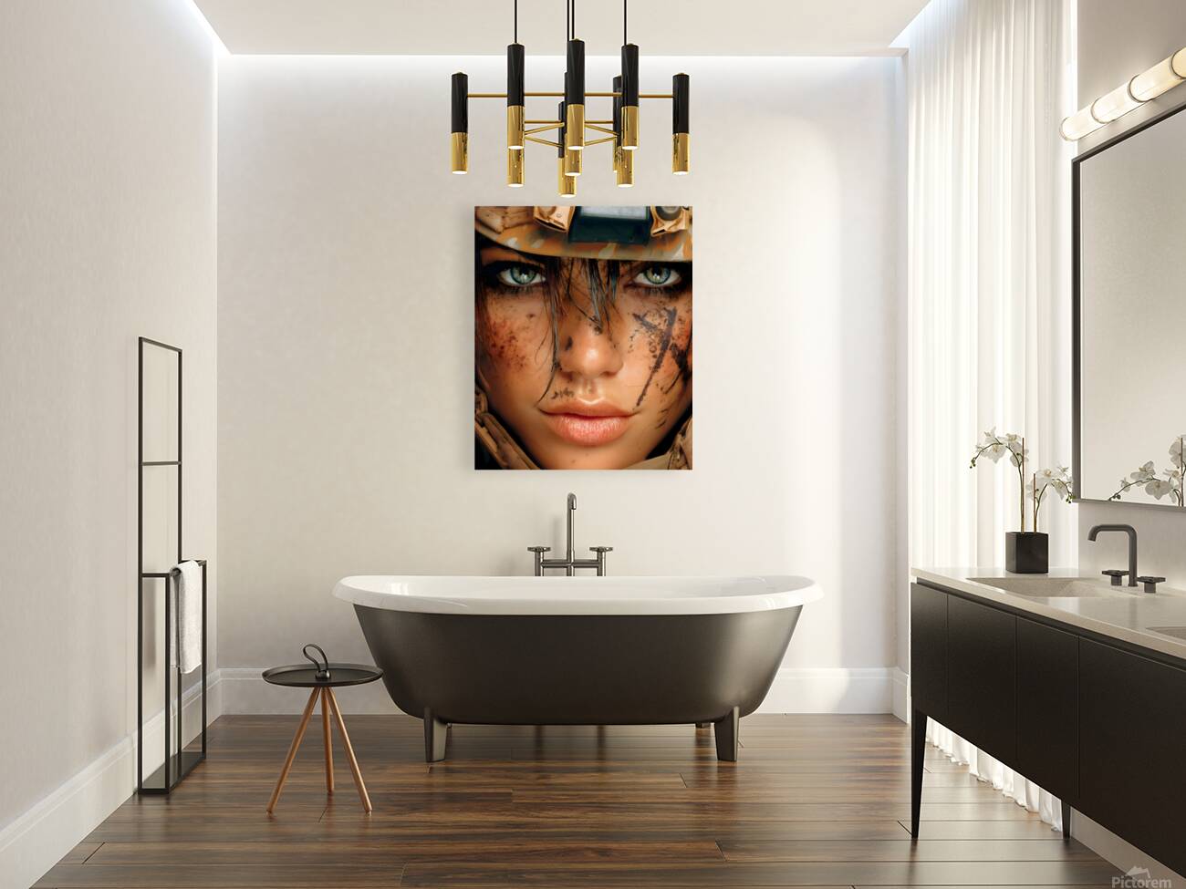 Steel Gaze – Warrior Portrait Art Print Reproduction