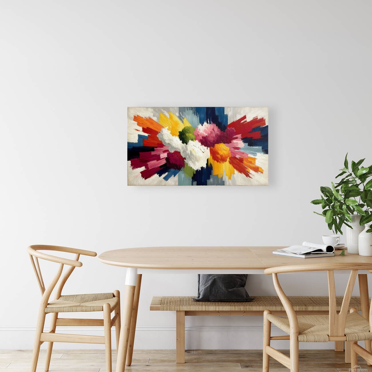 Palette Detonation – Impasto Burst Abstract Print Reproduction