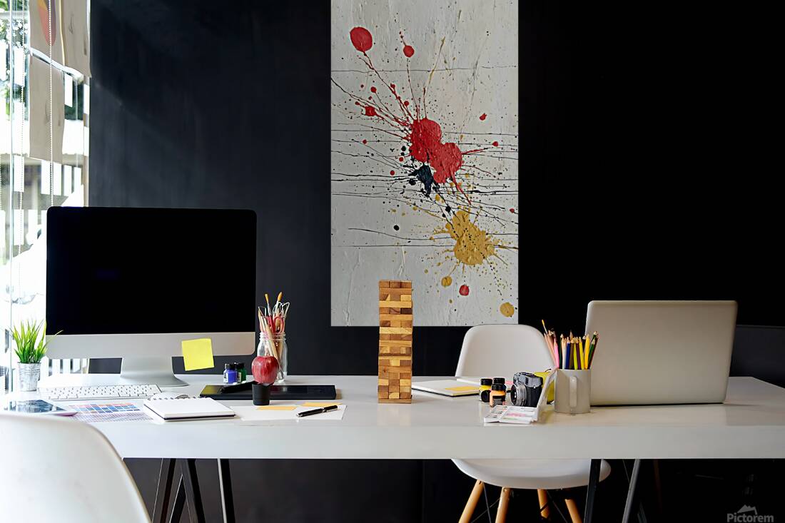 Line of Fire – Minimalist Splatter Abstract Print Reproduction