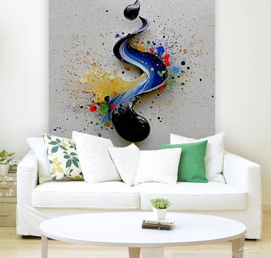 Neon Comet – Drip & Splatter Abstract Print Reproduction